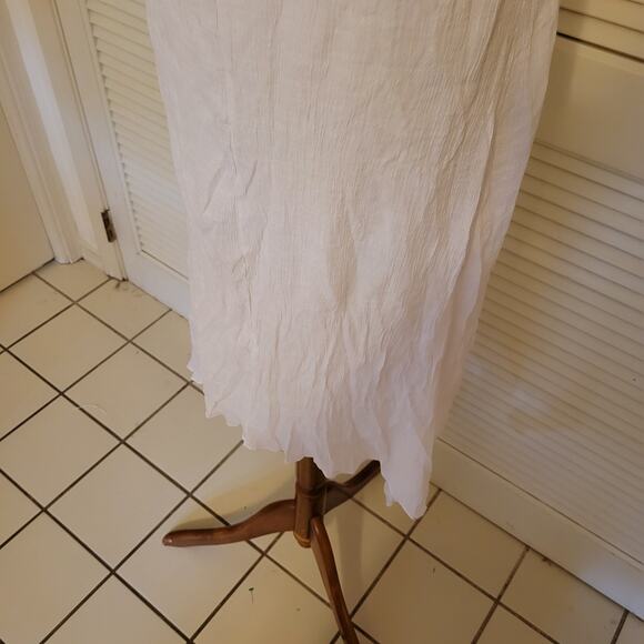 mille gabrielle White Grommet Detail Sleeveless Handkerchief Hem Slip Dress L - Picture 6 of 7